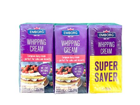 Emborg UHT Whipping Cream Value Pack 200ml x 3 Cheap