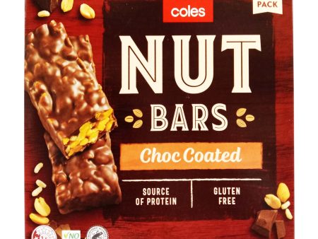 Coles 6 Nut Bars Chocolate Coated Cereal Bar 210g on Sale