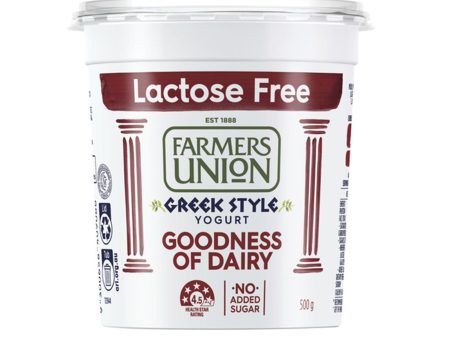 Farmers Union Greek Style Yogurt Lactose Free 500g Online now