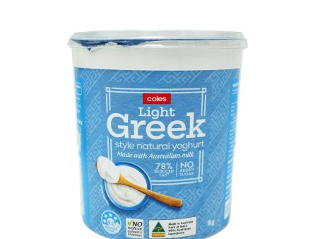 Coles Light Greek Style Natural Yoghurt 1kg Online