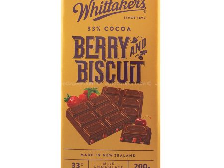 Whittaker s Berry & Biscuit Milk Chocolate 200g Fashion